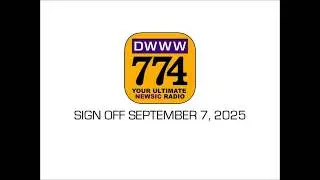 DWWW-AM 774 KHz Sign OFF September 7, 2025