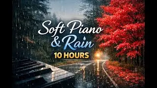 Soft piano + rain nature sounds for sleep, meditation, study, yoga & relaxation. 10 hours.