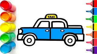 How to Draw a Cute Taxi | Easy Step by Step Tutorial