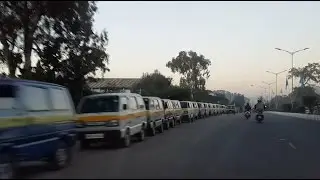 FUEL CRISIS - Hundreds of School Vans Queue for Fuel in Imphal