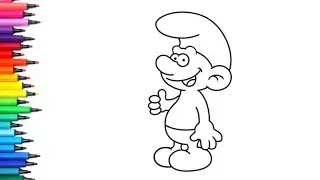Clumsy Smurf Drawing, Painting & Colouring for Kids and Toddlers_ Child Art 