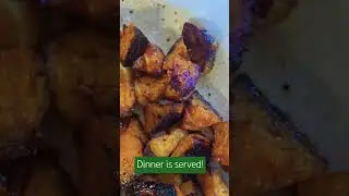 Fried Perch, Roasted Brussels and Honey Roasted Butternut Squash with a Scrumptious Salad!