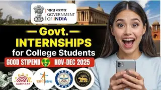 🔴 Top 4 Government Internships with Stipend & Certificate | November Govt Internships