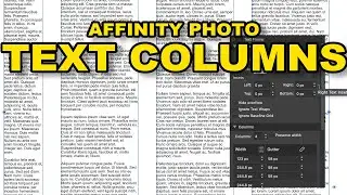Как добавить текстовые столбцы в учебном пособии Affinity Photo