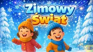 Zimowy Świat : Przyszła Zima Śnieżna, Biały Sypie Puch, Dzieci Się Cieszą