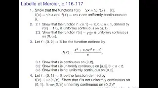 Analysis - Uniformly Continuous Function