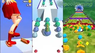 Tippy Toe + Ball Merge 2048 - Bump POP Gameplay Walktrough Android iOS 🍓🥰😱😱