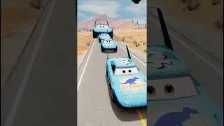 Colorful Small to Giant Cars MCQueen Light vs Hammer #101 #crashdrive  #beamng