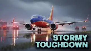 Аварийная посадка 737 MAX Southwest в условиях сильного шторма