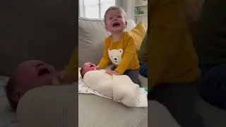&ldquo;When &lsquo;Shhh&rsquo; Backfires 🤣 Toddler Chaos&rdquo;#ToddlerChaos#NewbornLife#SiblingMoments