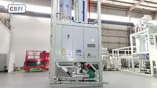 The TV400 tube ice machine delivers 40 tons of ice per day in an integrated system design
