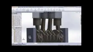 Aula 69 - Simulação Movimento Virabrequim - Solidworks - Marcelo Pereira