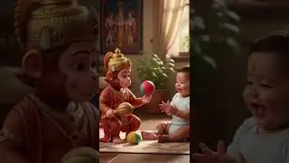 hanuman jii playing with small child #hanuman jii #children