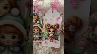 A Pink Christmas Themed Package! Stamperia Collection Handmade Folios And Tags!