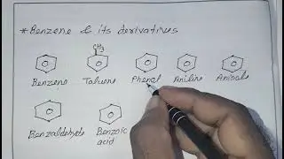 Write the name and structure of benzene and it's derivatives#benzene #toluene#benzaldehyde#structure