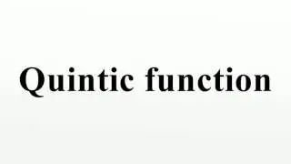 Quintic function