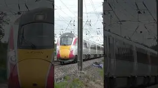Azuma passing crossing #lner #azuma #trainsatspeed #trains #railway #train #trainvideos #class800