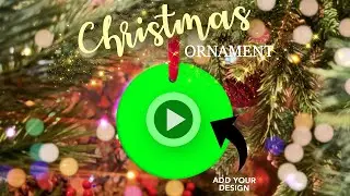 Christmas Ornament Video Mockup, Green Screen Video Chroma Template, Blank Ornament on Tree Mock Up