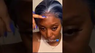 Blue Wig Install💙 @BobbiBossHair  #explorepage #bluehair #wiginstall #bobbiboss #shortsfeed #blue