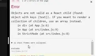 Error: Objects are not valid as React child