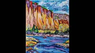Canyon River #shortsvideo #shorts #landscapepainting #timelapse