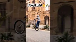 Girls🤣 vs Boys🤴🏻 cycle stunt competition challenge #viral #funny #video #shortsyoutube #suscribe
