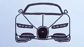 Как нарисовать машину -Bugatti Chiron-(шаг за шагом)