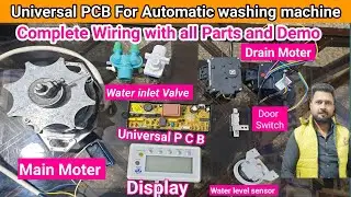 Fully Automatic Washing Machine Universal PCB All Wiring Connections with All Parts in Hindi/Urdu
