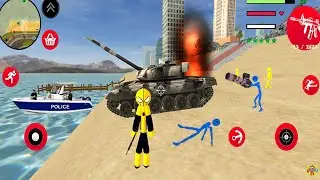 Mafia Spider Stickman Rope Hero Vice Town - Became Army Officer - Android Gameplay