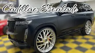 Cadillac Escalade 2021 года оклеен матовой защитной пленкой, установленной Jekyll and Hydes Custom.