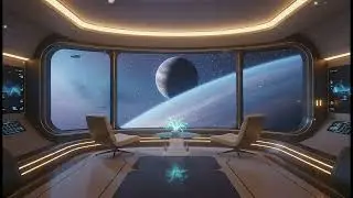 Cosmic Space Lounge Window 4K | Calm Sci-Fi Ambience