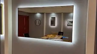 Touch light LED Backlit bathroom mirror with black aluminum frame