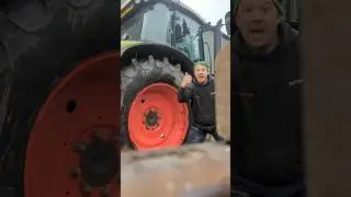putting a tube in a tyre #claas #tyre #farming