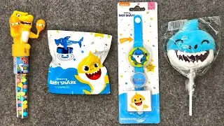 😱🤩 Funny BABY SHARK Mystery Surprise Bag &bull;  Marshmallow Lollipop &bull; Sweets & Toys unboxing 