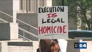 Protesters gather to protest the execution of man who killed two jailers in 2000