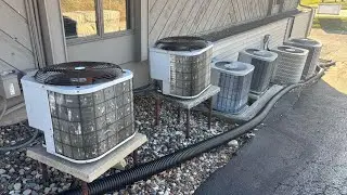 2 1992 Carrier 38CK, 3 2000-2003 Goodman, and 2007 Bryant central air conditioners! (Not running)