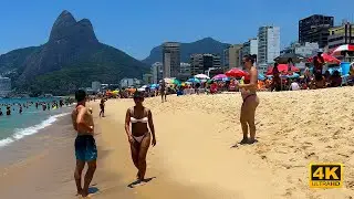 Sunny Beach Walking in Brazil 🇧🇷☀️🏖️ | 4K 60FPS | Atlantic Ocean Waves