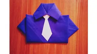 How to fold a Napkin into a shirt with a tie Pp Crafts
