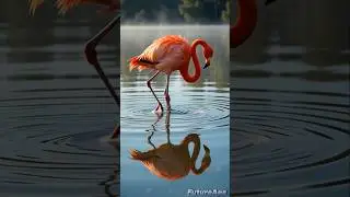 The Flamingo&rsquo;s Reflection #flamingo #animals #shorts