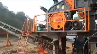 Testing of 100 TPH Mobile crushing plant  HSI (Horizontal Shaft Impactor).