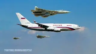 Six Su-57 Stealth Fighter Jets Escort Putin's Presidential Plane - 6 Su-57 Escoltam Avi&atilde;o de Putin