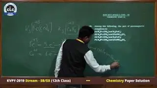 KVPY-2019 Stream - SB/SX (12th Class) . Chemistry Paper Solution