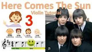 Here comes the sun by the Beatles sheet music and easy violin tutorial
