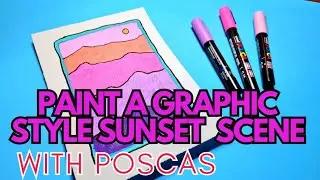 How to Paint a Sunset  Mountain Range Scene with Poscas