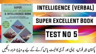 Verbal Intelligence Test No 5 Super Excellent Academic and Intelligence Book
