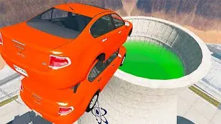 Beamng Drive - Car Jumps Into Nuclear Centrale #2 | BeamNG-Destruction