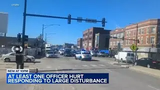 Video shows at least 1 police officer hurt responding to 'large disturbance' in West Garfield Park