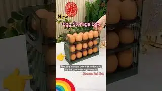 The Egg Storage Box with Automatic flip lid can store eggs neatly #kitchen #kitchenappliances #diy
