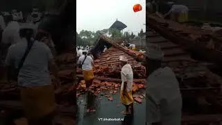 Dampak Cuaca Extreme Menimpa Salah Satu Bangunan Di Pura Dalem Guwang