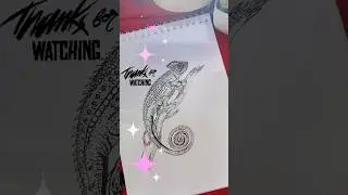Tutorial For Chameleon Lizard #tutorial #short #chameleon #lizard #girgit #howto #pen #drawing